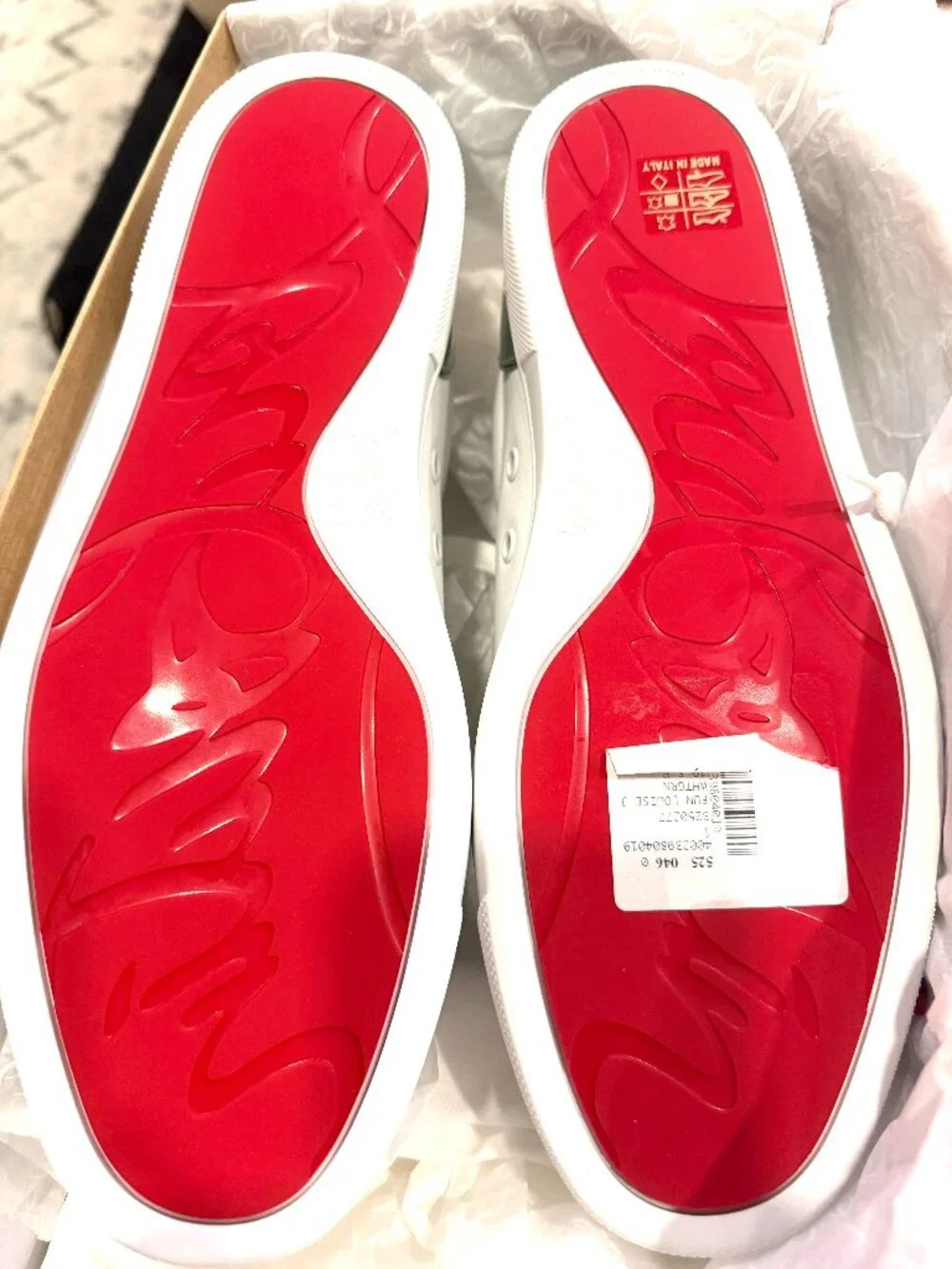 Christian Louboutin FUN LOUISE Junior Leather Signature Low Top Sneakers Shoes